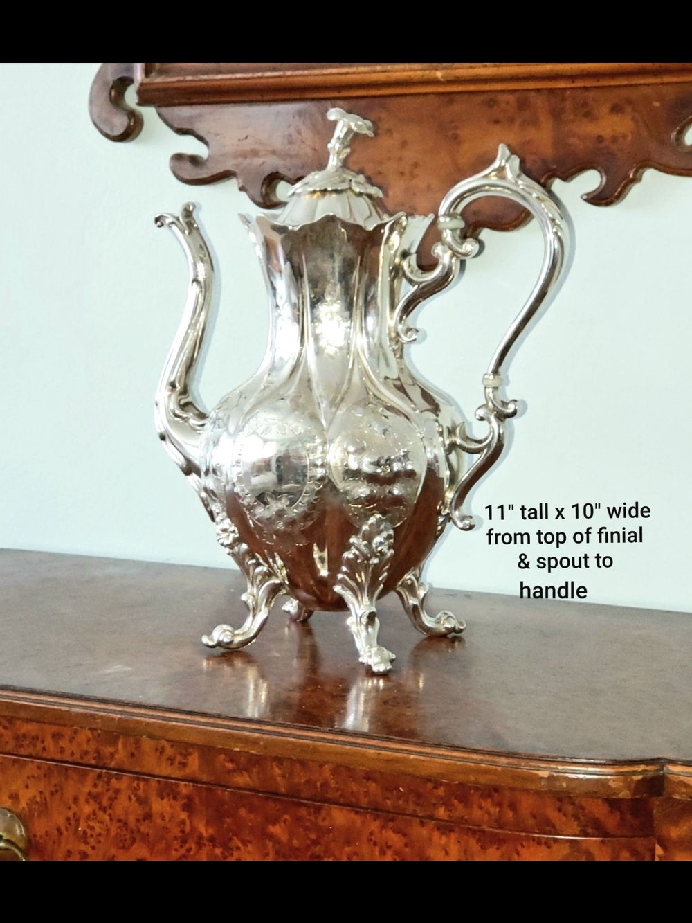 Ornate Silver-Color Decorative Coffee Pot - Elegant Serveware
